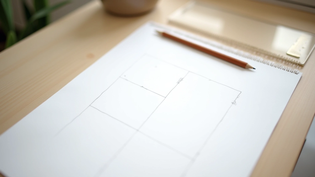 Mockup di layout con spazi bianchi generosi e sezioni ben distanziate