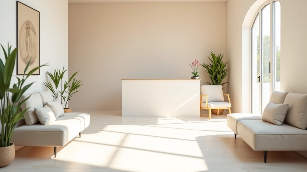 Studio medico moderno con design wellness e ambiente tranquillo per i pazienti
