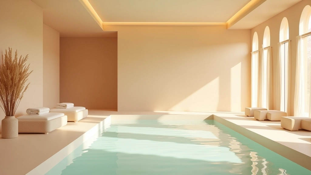 Spa and wellness center with serene design, soft lighting and peaceful environment